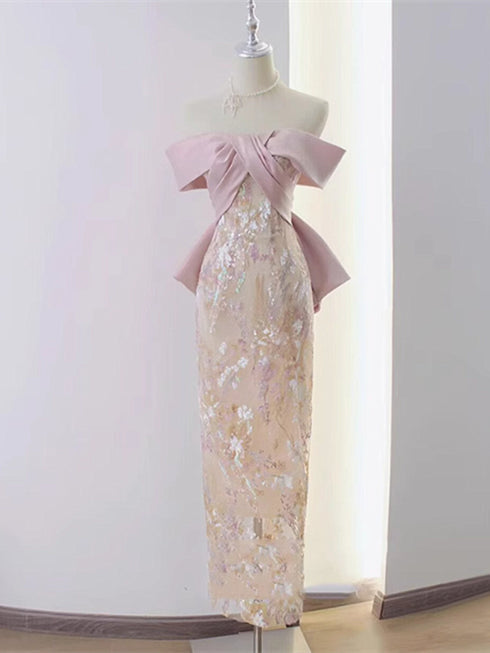 Chic Off Shoulder Sweetheart Mermaid Evening Dress, Charming Long Prom Dress